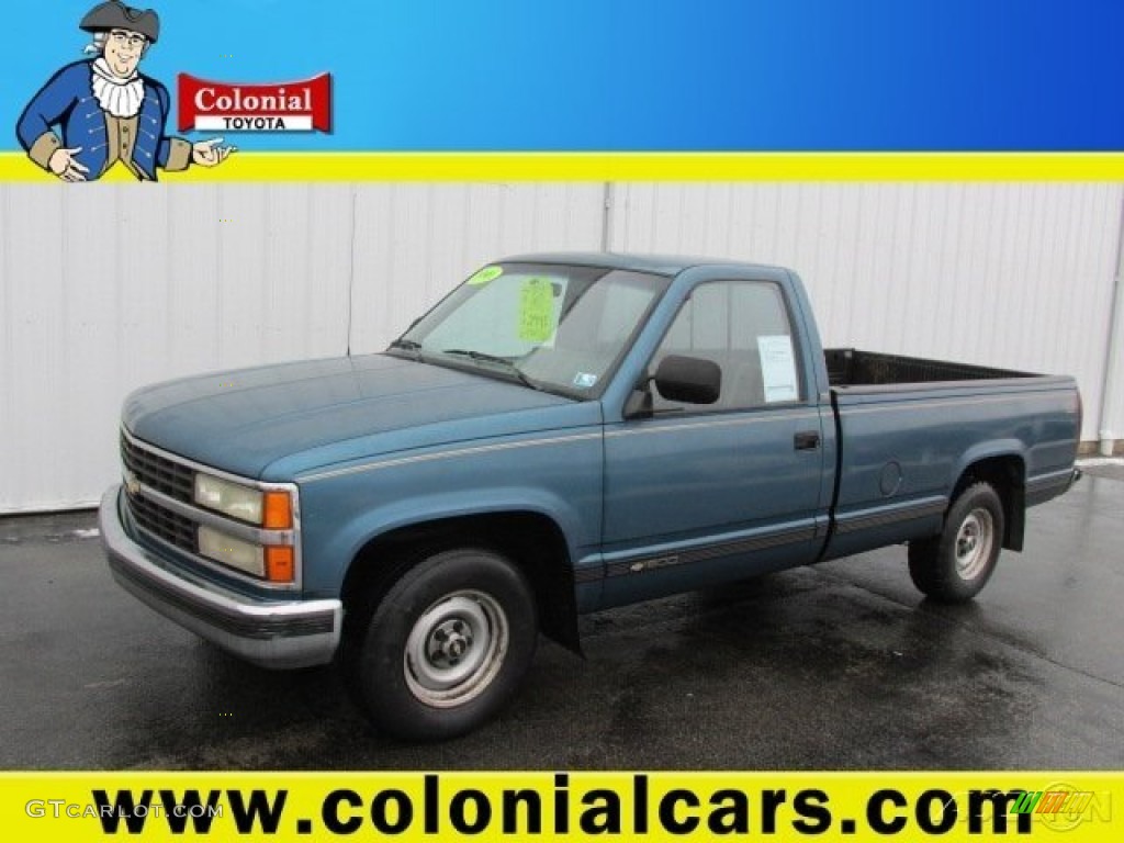 1990 C/K C1500 Scottsdale Regular Cab - Light Blue Metallic / Gray photo #1