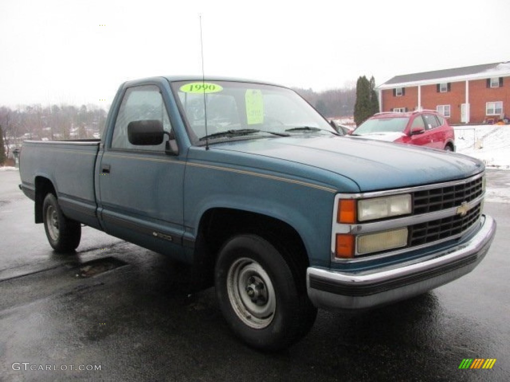 1990 C/K C1500 Scottsdale Regular Cab - Light Blue Metallic / Gray photo #5