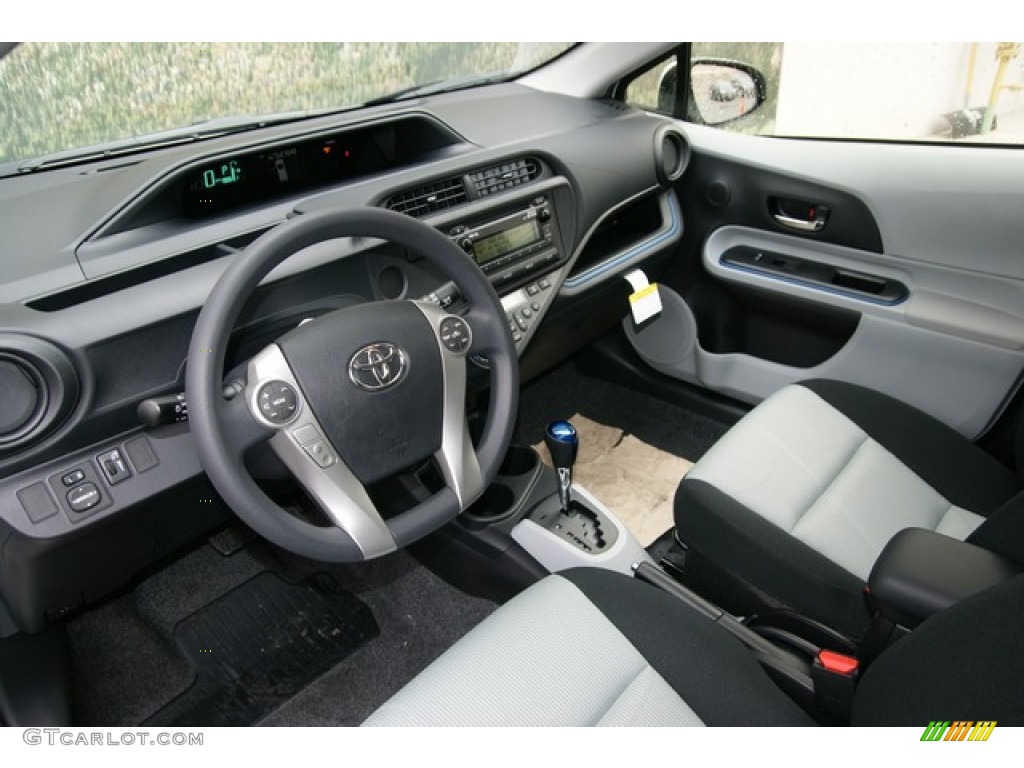 Light Blue Gray Black Interior 2013 Toyota Prius C Hybrid