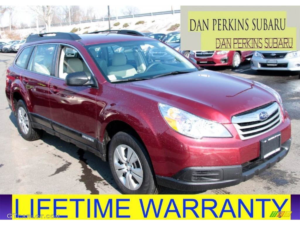 2011 Outback 2.5i Wagon - Ruby Red Pearl / Warm Ivory photo #1