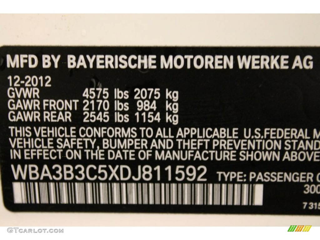 2013 3 Series 328i xDrive Sedan - Alpine White / Black photo #15