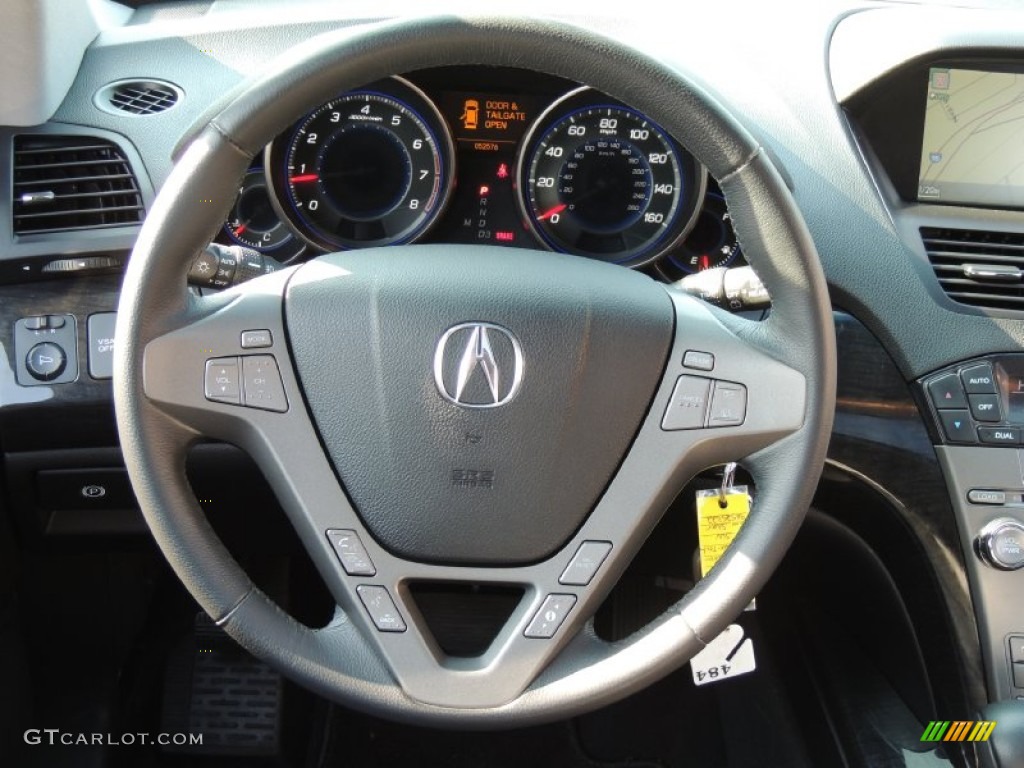 2009 Acura MDX Technology Ebony Steering Wheel Photo #77345676