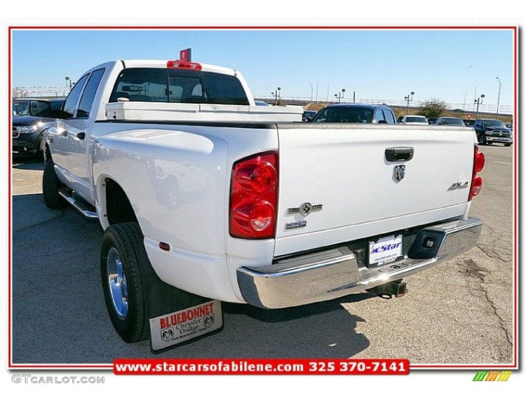 2008 Ram 3500 Lone Star Quad Cab 4x4 Dually - Bright White / Khaki photo #4