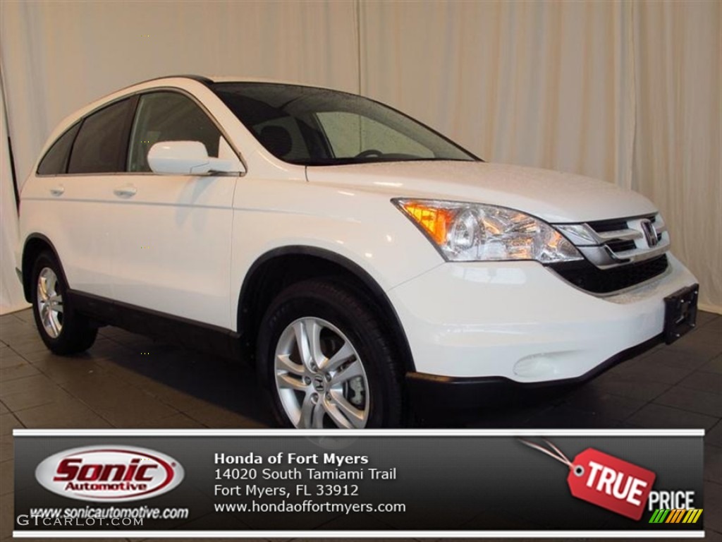 2010 CR-V EX-L AWD - Taffeta White / Gray photo #1