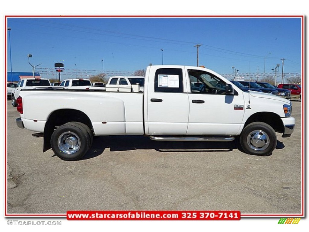 2008 Ram 3500 Lone Star Quad Cab 4x4 Dually - Bright White / Khaki photo #14