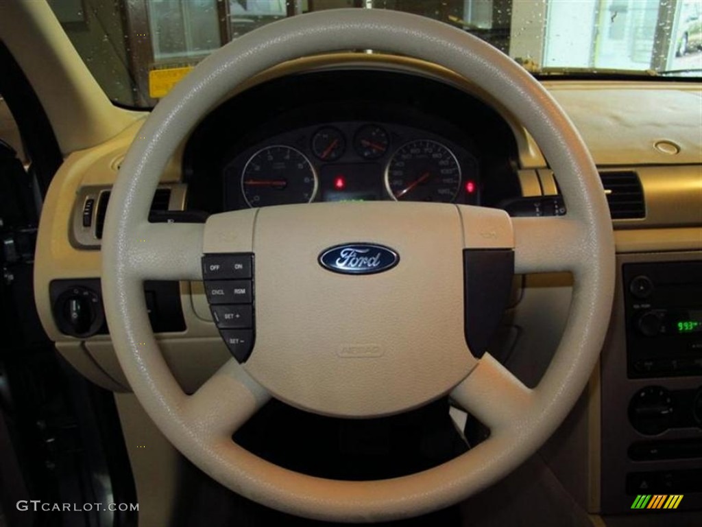 2005 Ford Five Hundred SE Pebble Beige Steering Wheel Photo #77350729