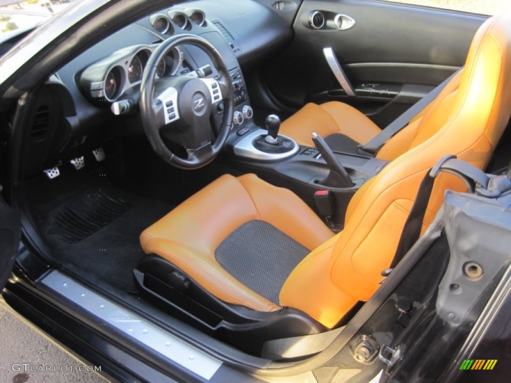 2006 350Z Touring Roadster - Magnetic Black Pearl / Burnt Orange Leather photo #6