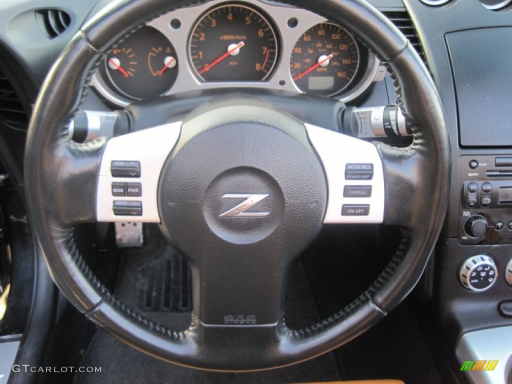2006 Nissan 350Z Touring Roadster Burnt Orange Leather Steering Wheel Photo #77351166
