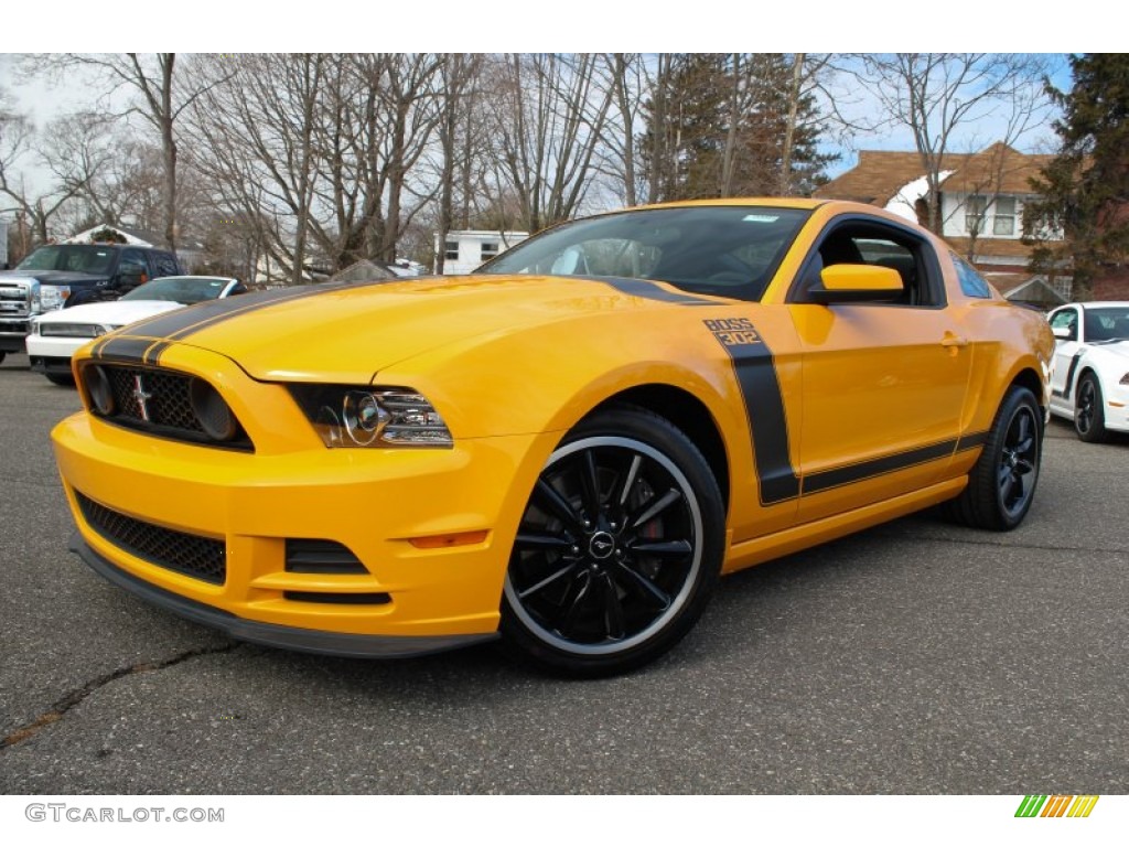 School Bus Yellow 2013 Ford Mustang Boss 302 Exterior Photo #77352347