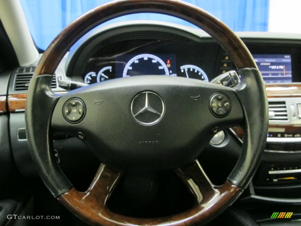 2007 Mercedes-Benz S 550 Sedan Black Steering Wheel Photo #77353215