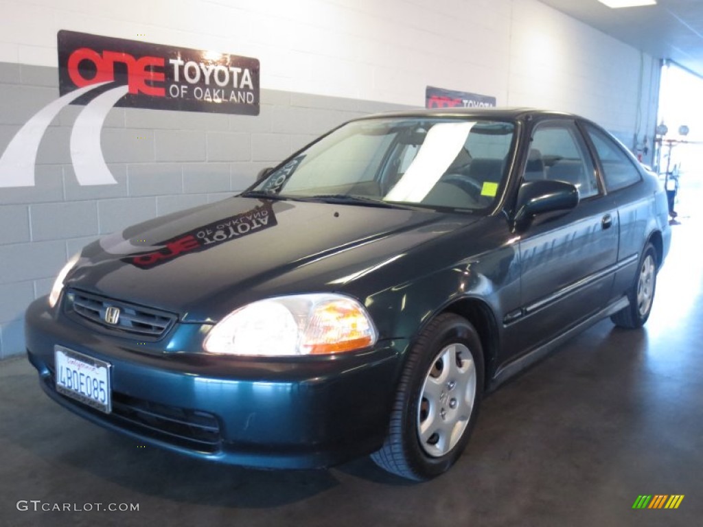 1998 Civic EX Coupe - Dark Green Pearl Metallic / Gray photo #1