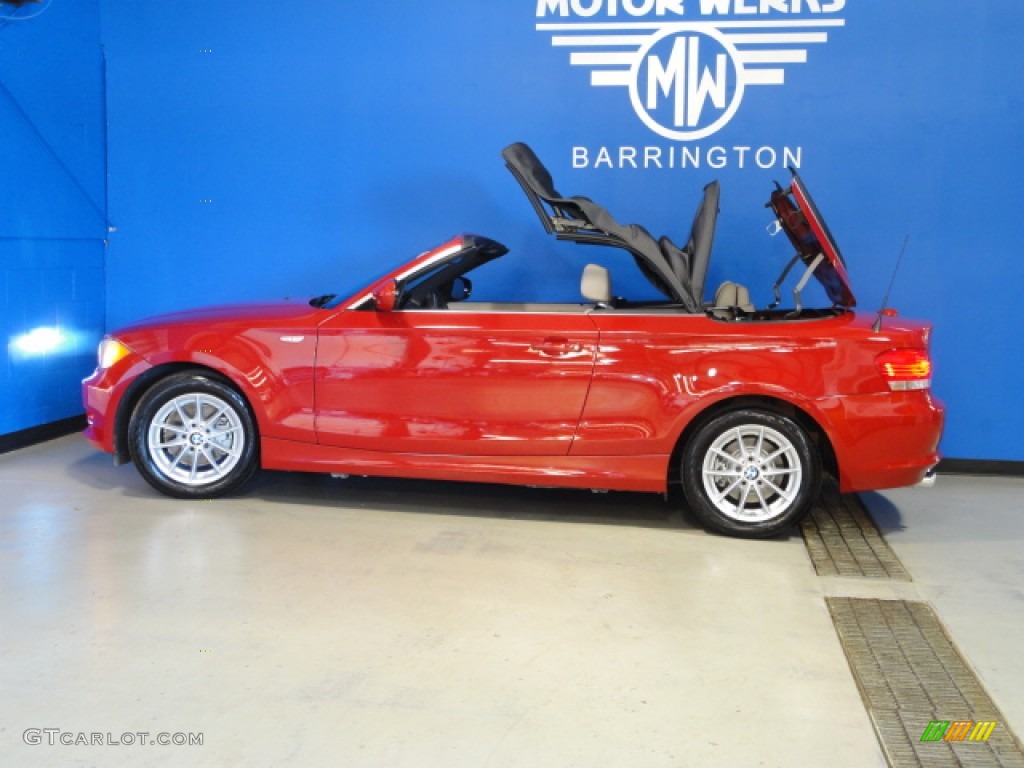 2011 1 Series 128i Convertible - Crimson Red / Taupe photo #6