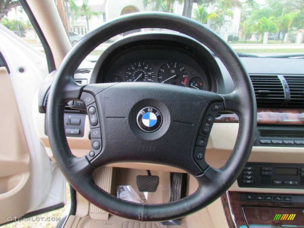2005 BMW X5 4.4i Sand Beige Steering Wheel Photo #77355615
