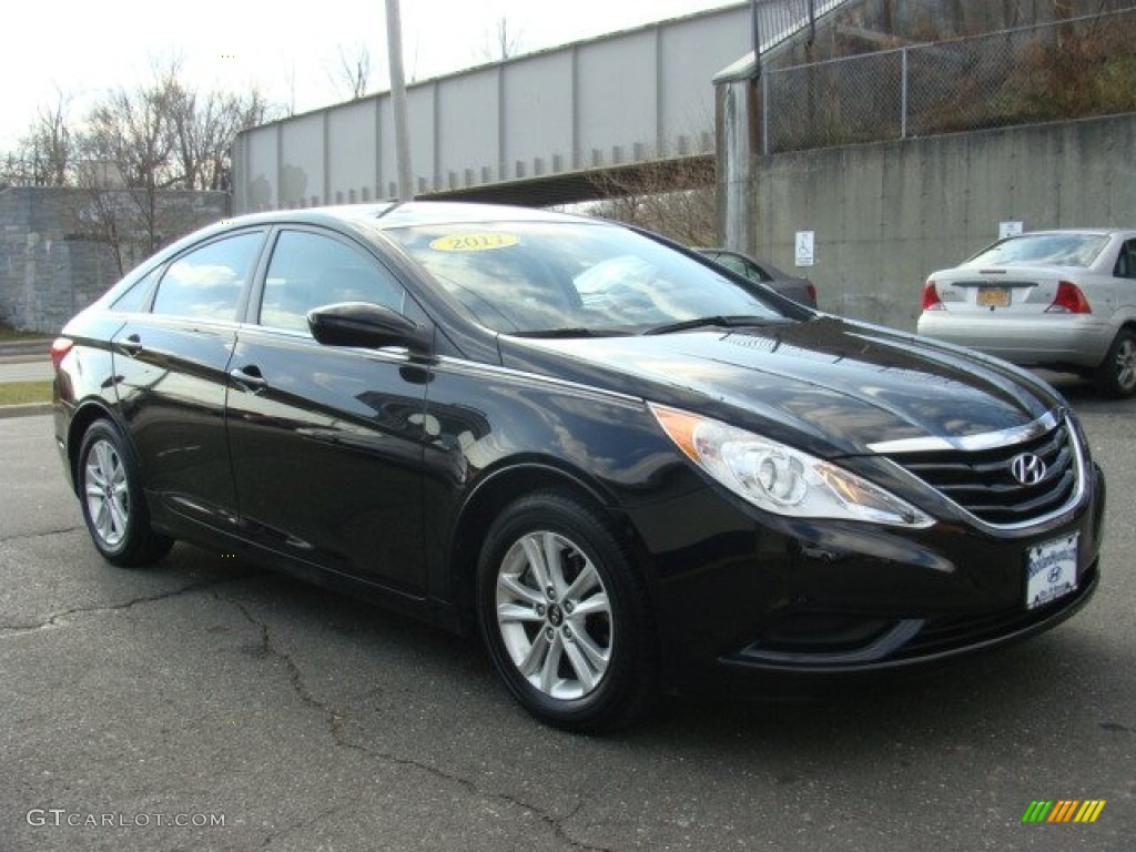 2011 Sonata GLS - Midnight Black / Gray photo #3