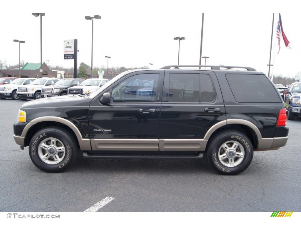 2002 Explorer Eddie Bauer - Black Clearcoat / Medium Parchment photo #5
