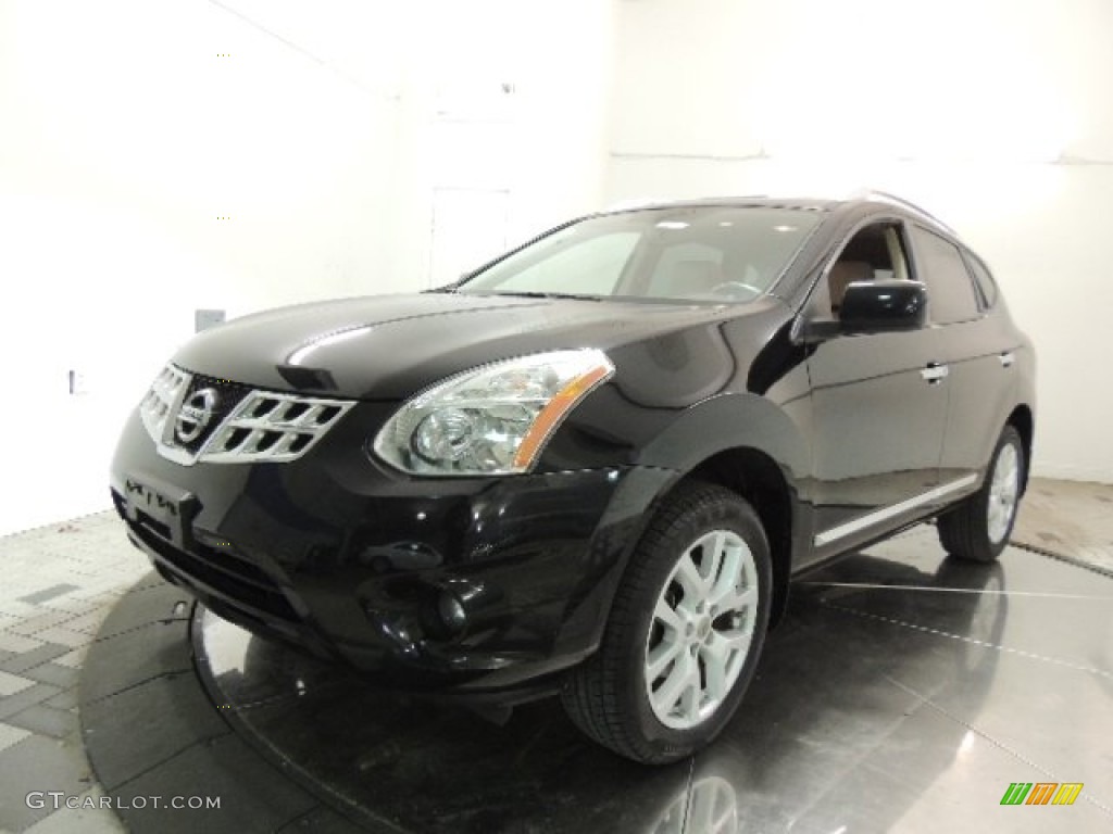 2011 Rogue SL AWD - Wicked Black / Gray photo #1