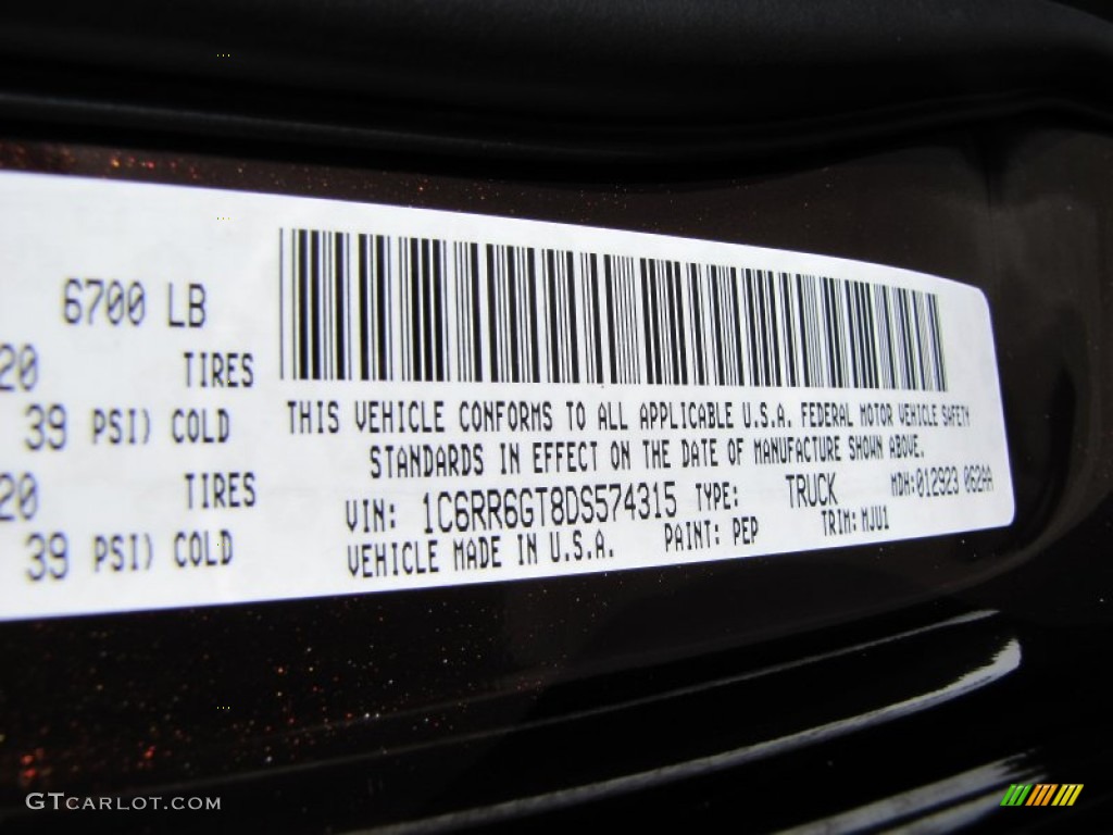 2013 1500 Color Code PEP for Western Brown Pearl Photo #77362164