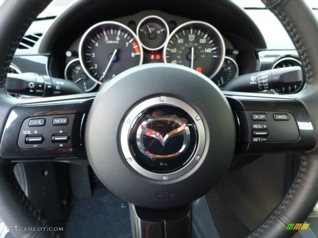2013 Mazda MX-5 Miata Grand Touring Roadster Black Steering Wheel Photo #77362233