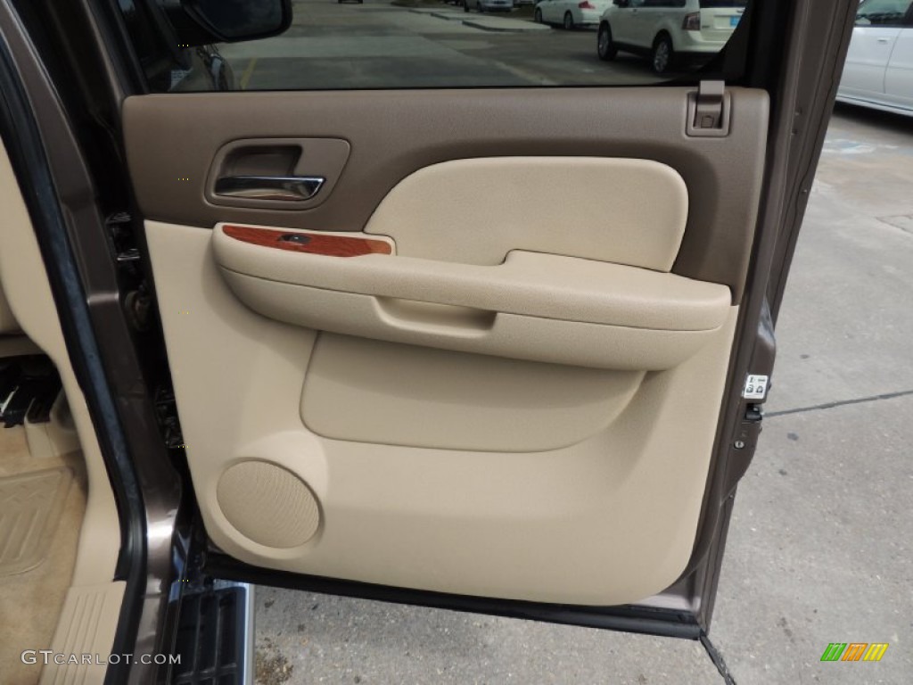 2007 GMC Sierra 1500 SLT Crew Cab 4x4 Very Dark Cashmere/Light Cashmere Door Panel Photo #77362476