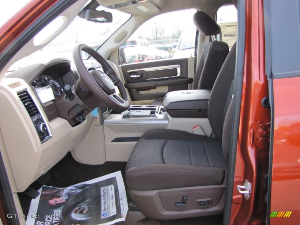Canyon Brown/Light Frost Beige Interior 2013 Ram 1500 SLT Quad Cab Photo #77363790