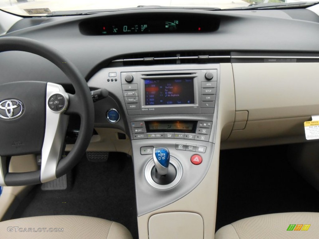 2013 Toyota Prius Three Hybrid Bisque Dashboard Photo #77364048