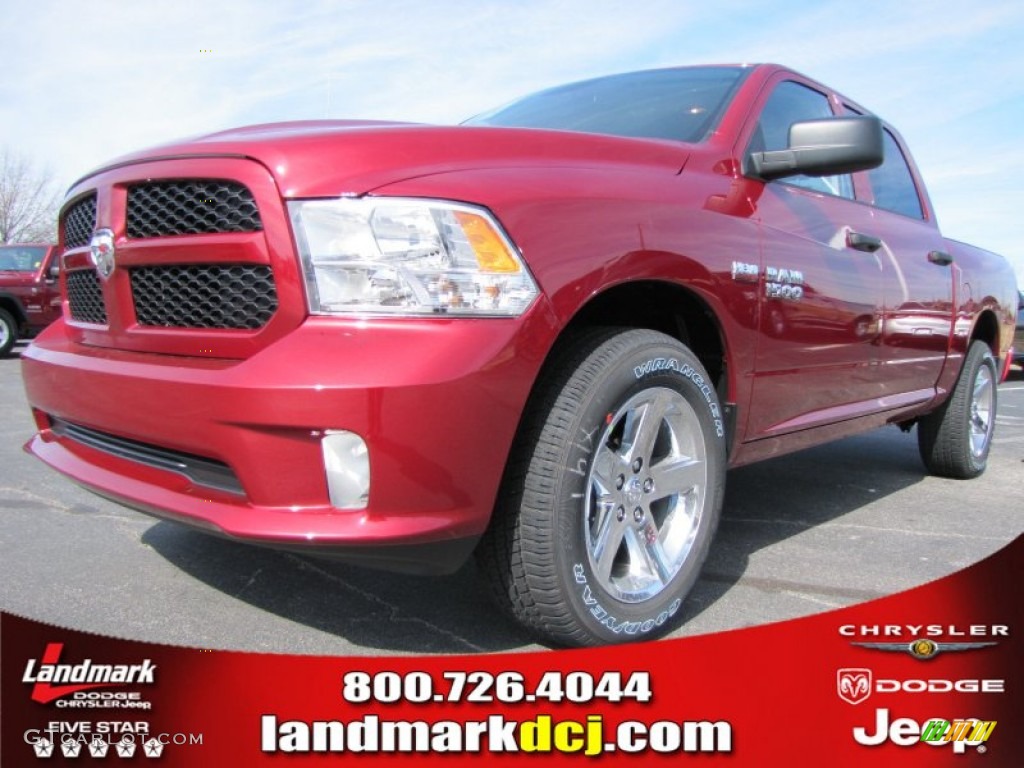 2013 1500 Express Crew Cab - Deep Cherry Red Pearl / Black/Diesel Gray photo #1