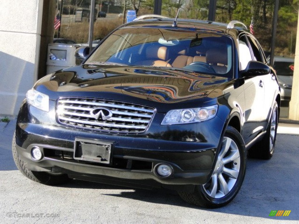 2004 FX 45 AWD - Black Obsidian / Brick/Black photo #1