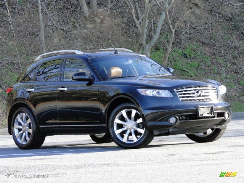 2004 FX 45 AWD - Black Obsidian / Brick/Black photo #4