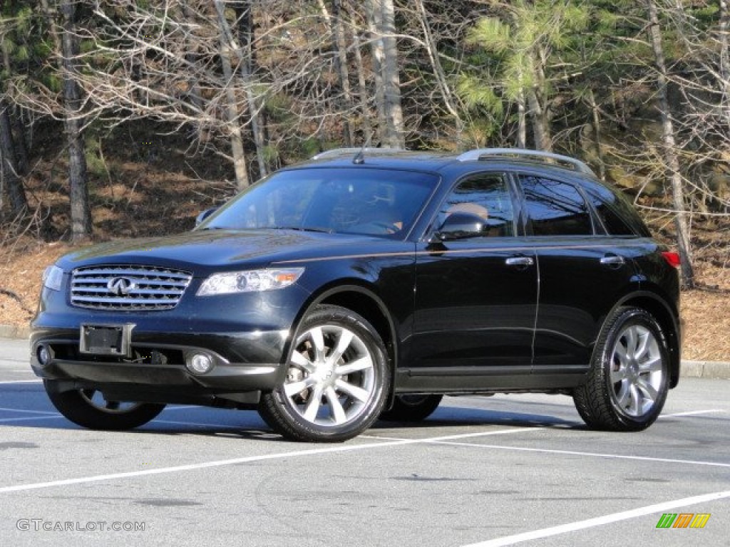 2004 FX 45 AWD - Black Obsidian / Brick/Black photo #5
