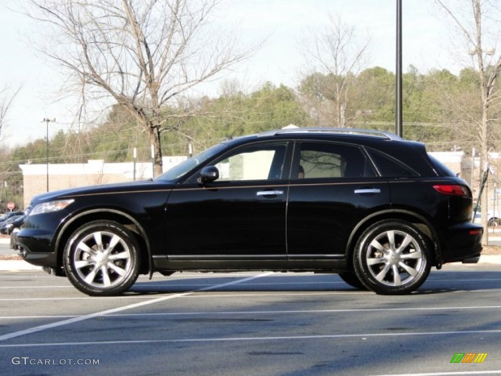 2004 FX 45 AWD - Black Obsidian / Brick/Black photo #8