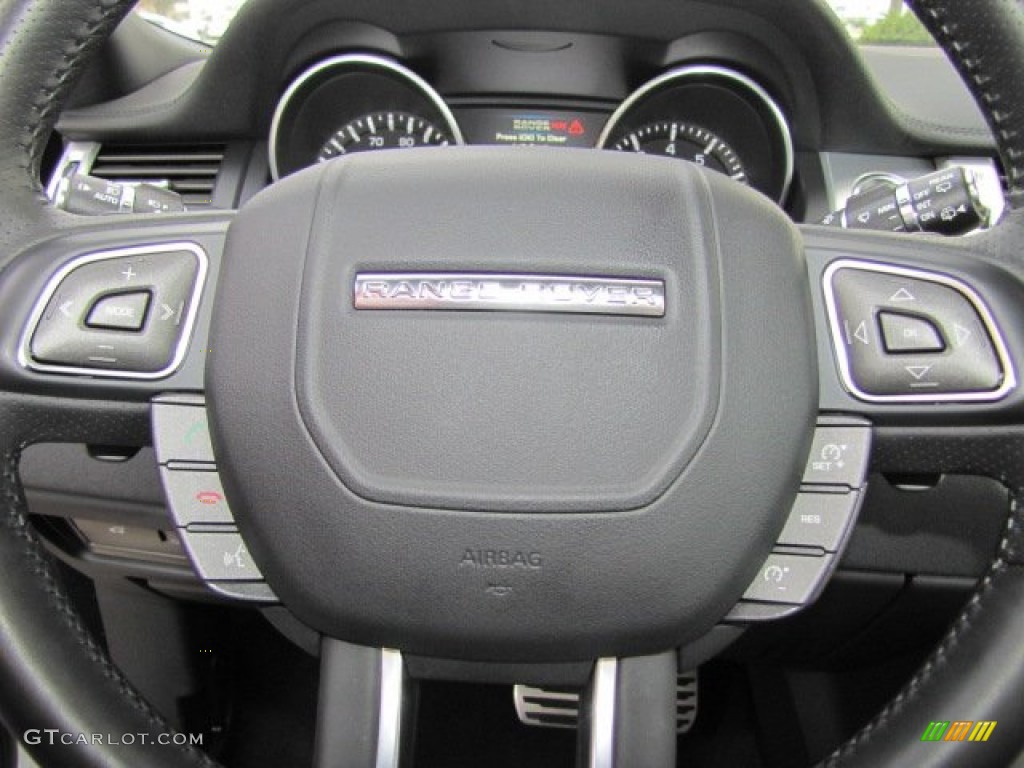 2012 Land Rover Range Rover Evoque Coupe Dynamic Dynamic Ebony/Cirrus Steering Wheel Photo #77369838