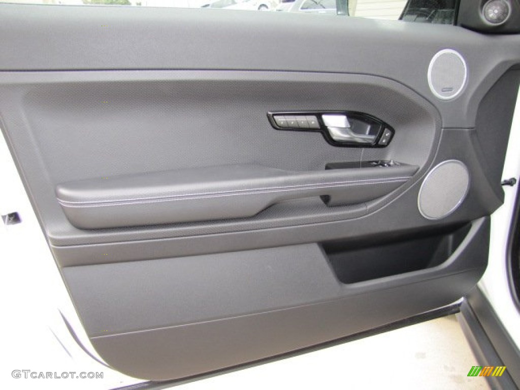 2012 Land Rover Range Rover Evoque Coupe Dynamic Dynamic Ebony/Cirrus Door Panel Photo #77370360