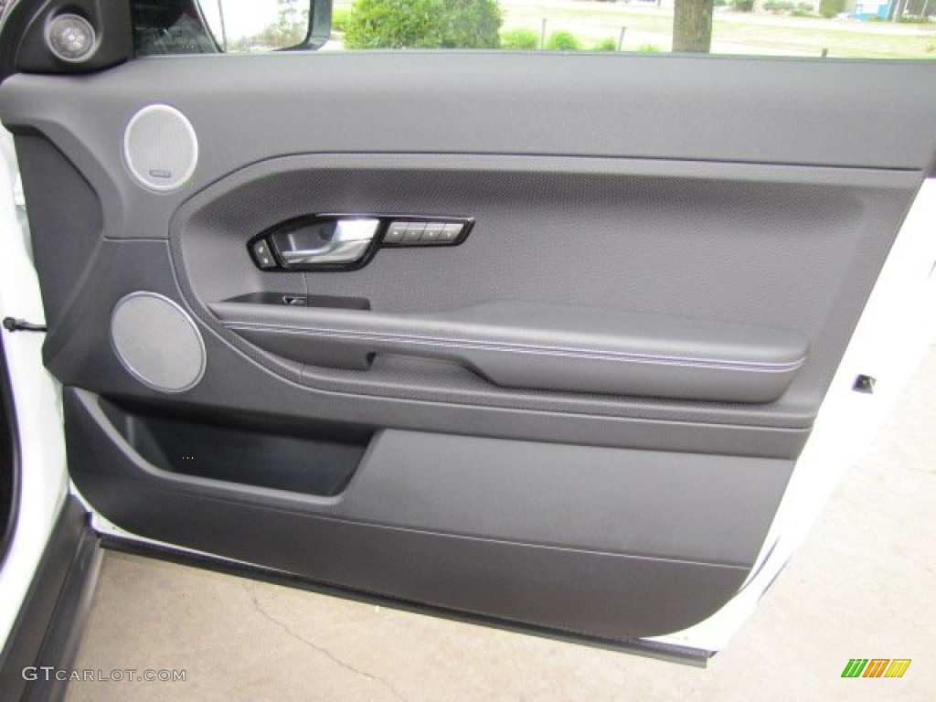 2012 Land Rover Range Rover Evoque Coupe Dynamic Dynamic Ebony/Cirrus Door Panel Photo #77370414
