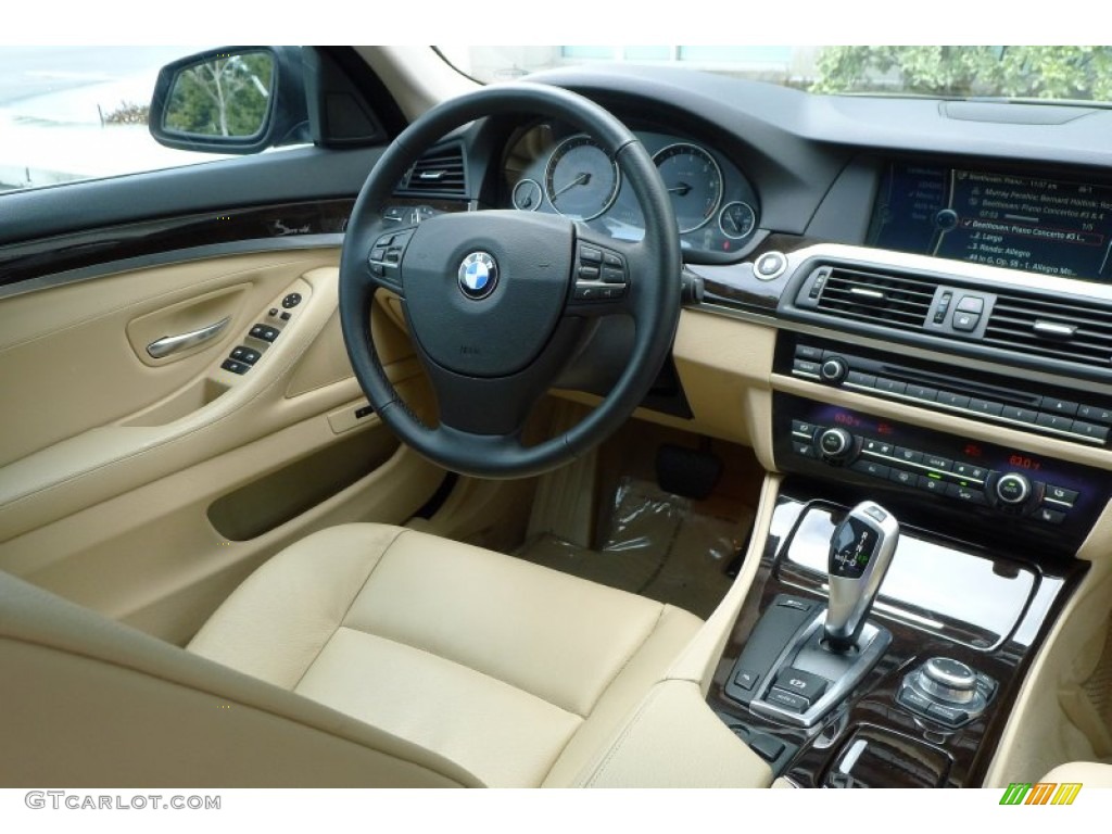 2011 BMW 5 Series 535i Sedan Venetian Beige Dashboard Photo #77372947