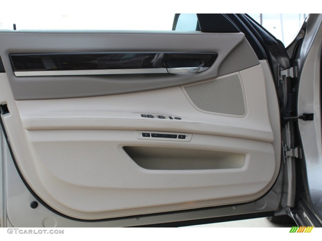 2010 BMW 7 Series 750Li Sedan Oyster Nappa Leather Door Panel Photo #77376045