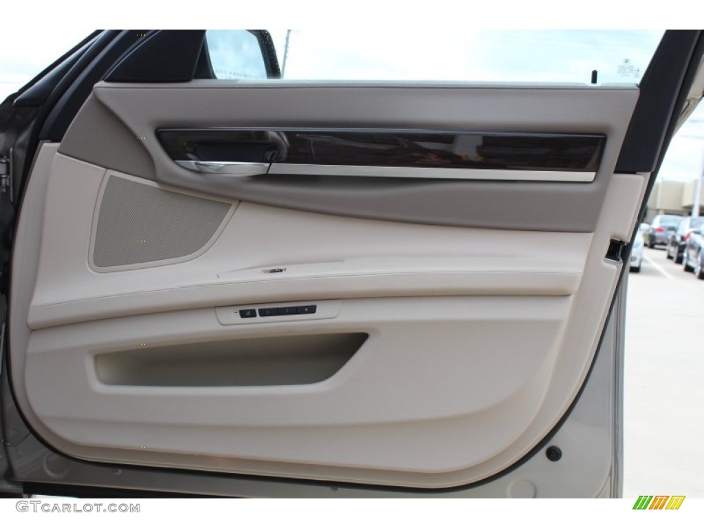 2010 BMW 7 Series 750Li Sedan Oyster Nappa Leather Door Panel Photo #77376087