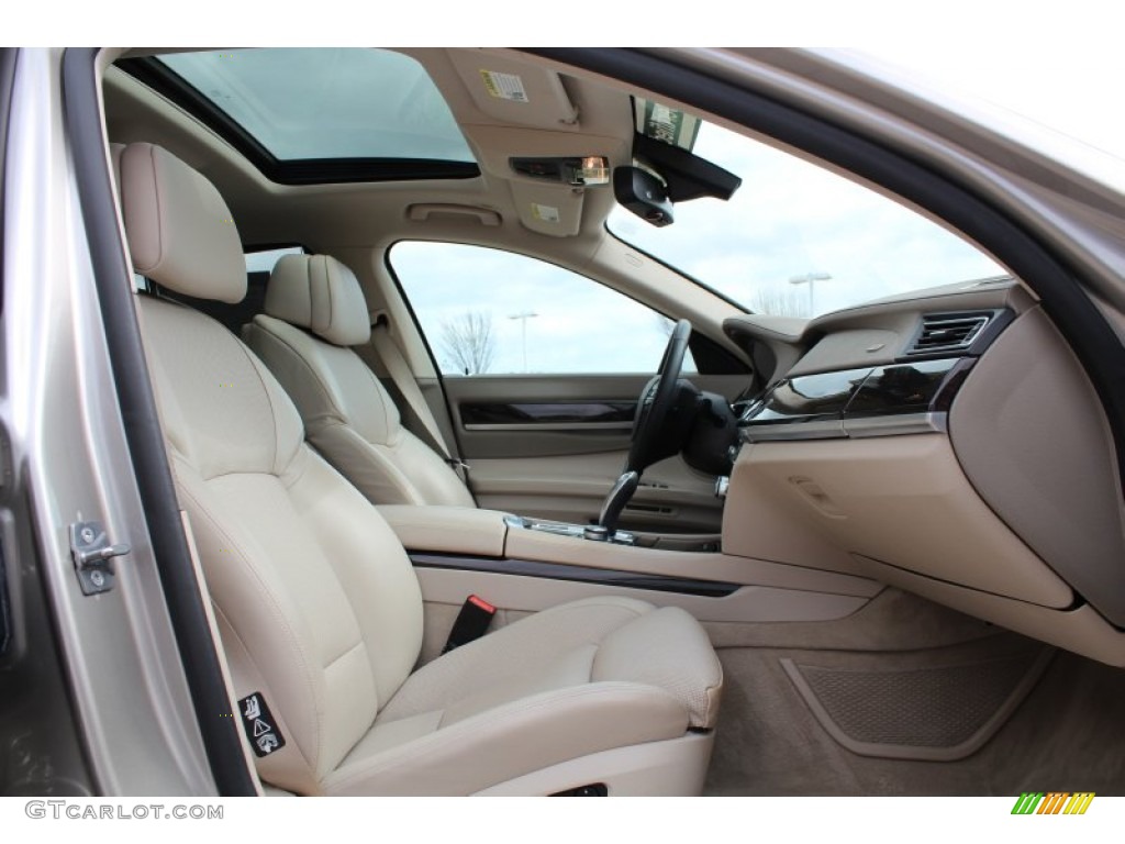 Oyster Nappa Leather Interior 2010 BMW 7 Series 750Li Sedan Photo #77376108