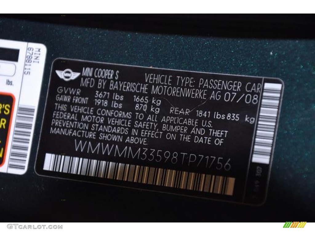 2008 Cooper S Clubman - British Racing Green Metallic / Grey/Black photo #25