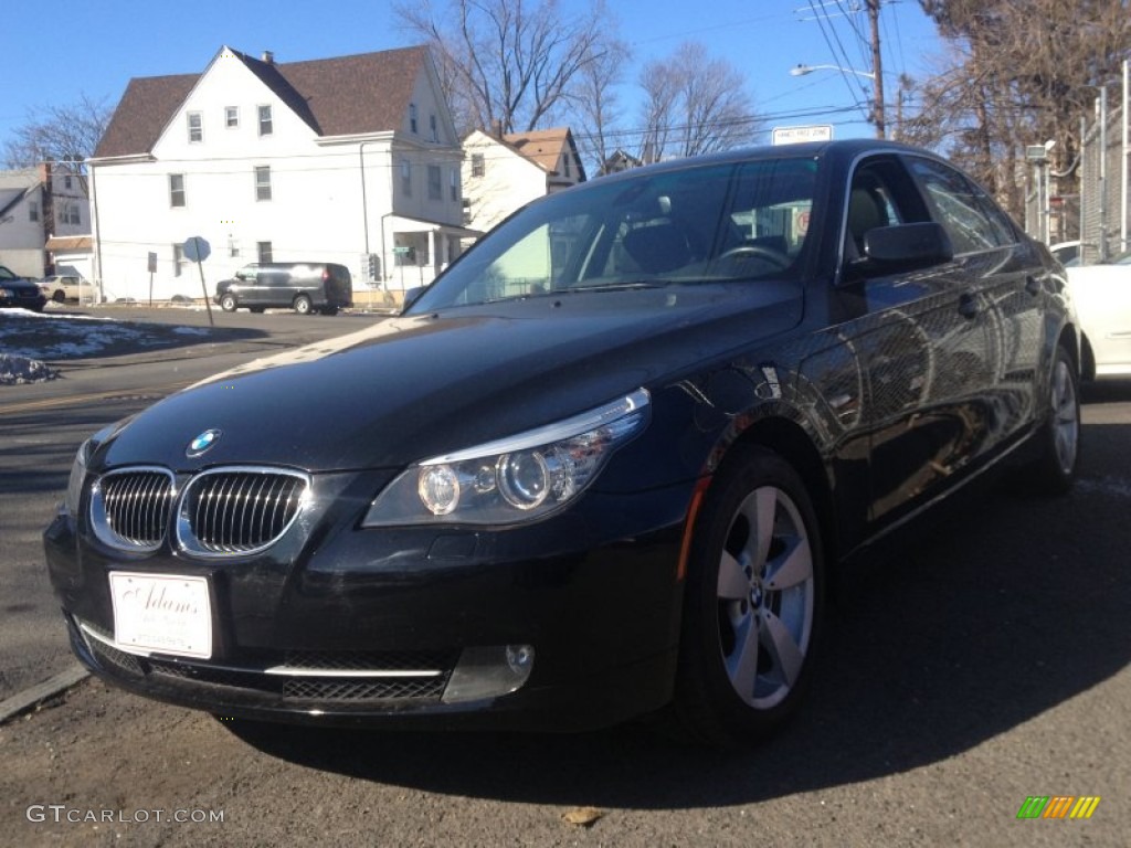 2008 5 Series 528xi Sedan - Black Sapphire Metallic / Black photo #1