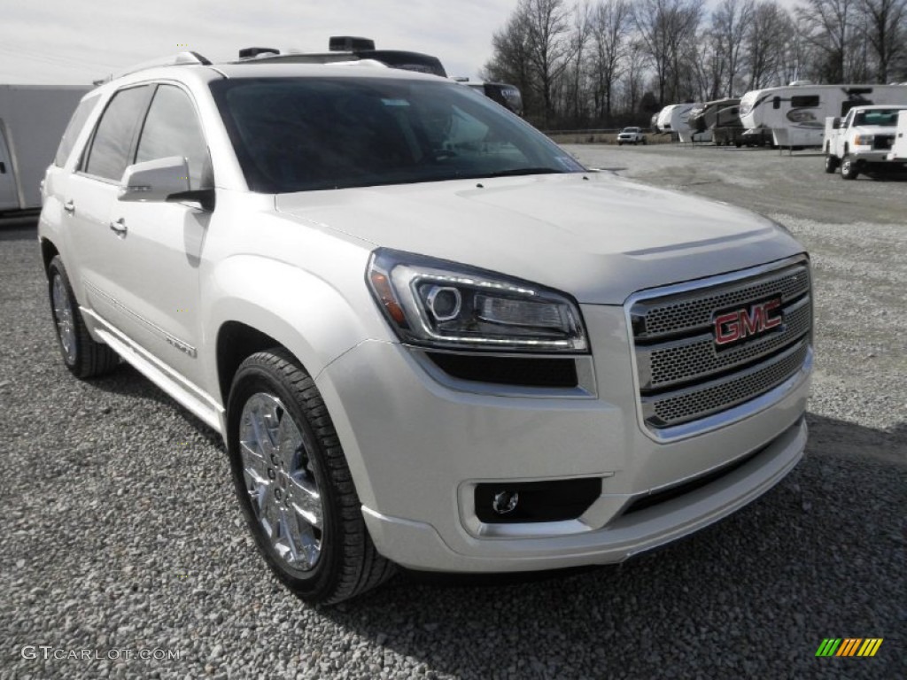 2013 Acadia Denali AWD - White Diamond Tricoat / Cocoa Dune photo #2