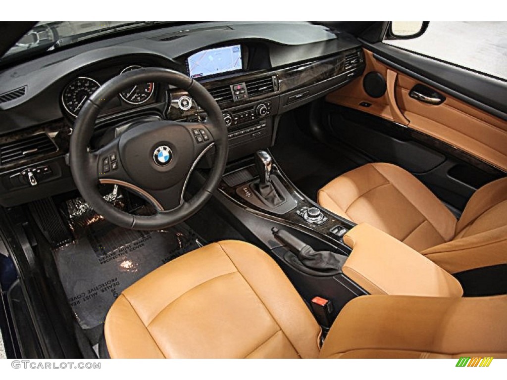 Saddle Brown Dakota Leather Interior 2010 BMW 3 Series 335i Convertible Photo #77378102