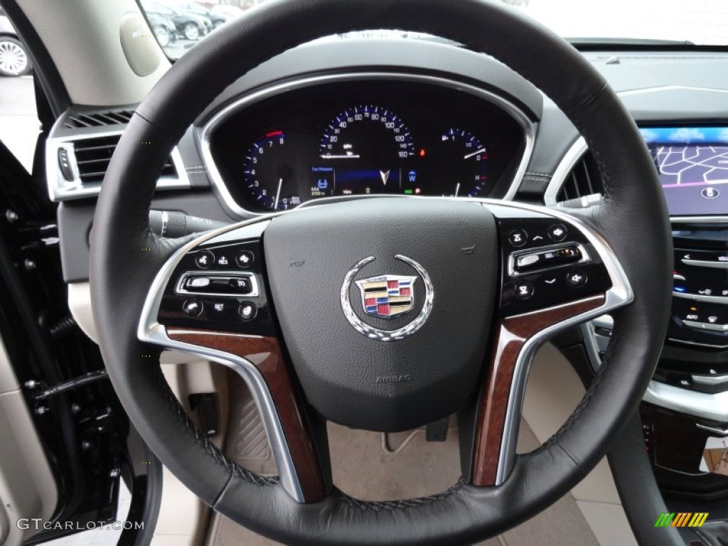 2013 Cadillac SRX Performance AWD Shale/Ebony Steering Wheel Photo #77380827