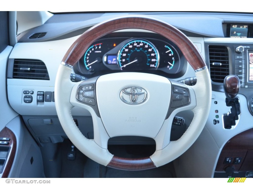 2011 Toyota Sienna Limited AWD Light Gray Steering Wheel Photo #77381418