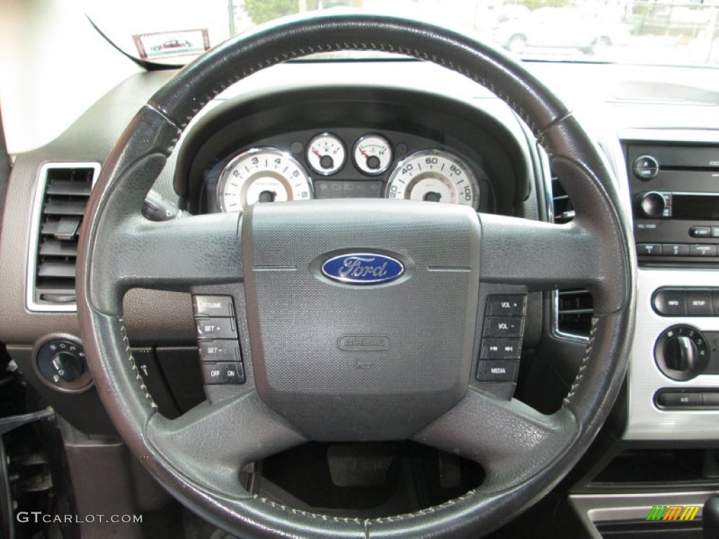 2007 Ford Edge SEL AWD Charcoal Black Steering Wheel Photo #77382231