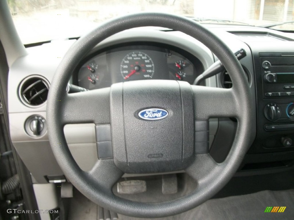 2004 Ford F150 STX SuperCab Medium/Dark Flint Steering Wheel Photo #77383781