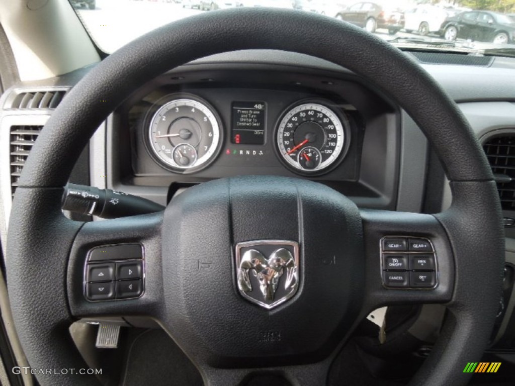 2013 Ram 1500 Tradesman Regular Cab Black/Diesel Gray Steering Wheel Photo #77383881