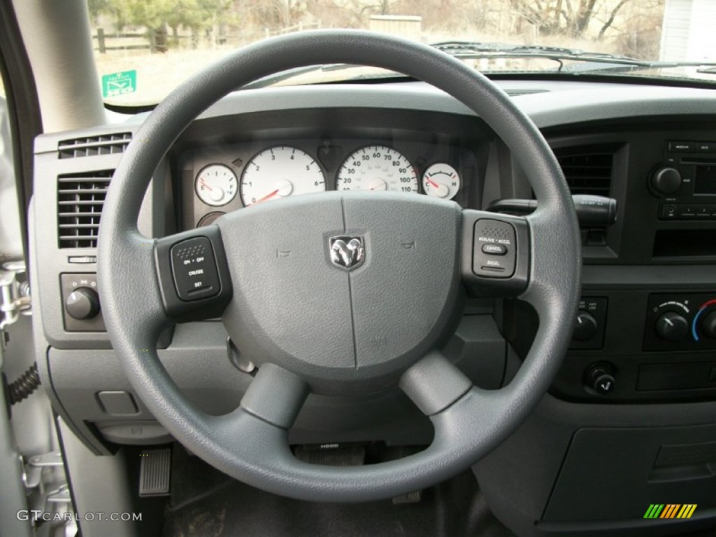 2008 Dodge Ram 1500 ST Quad Cab 4x4 Medium Slate Gray Steering Wheel Photo #77384606