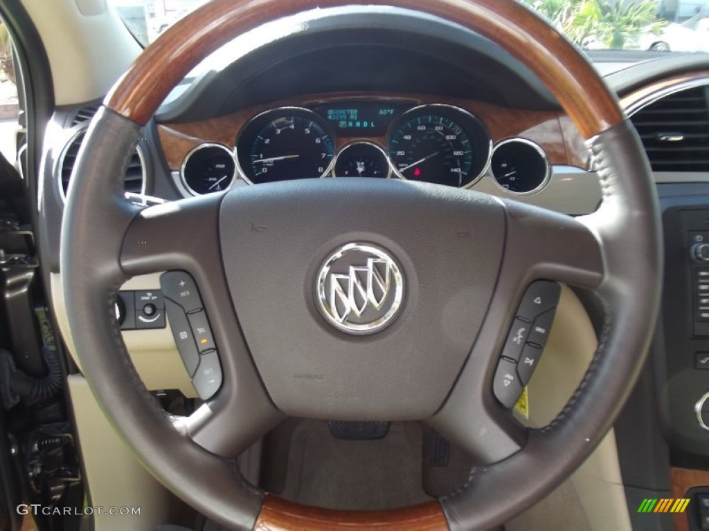 2010 Buick Enclave CXL AWD Cashmere/Cocoa Steering Wheel Photo #77384919