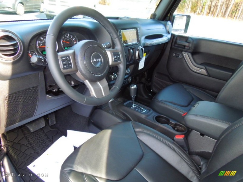 Moab Black Leather Interior 2013 Jeep Wrangler Moab Edition 4x4 Photo #77385360