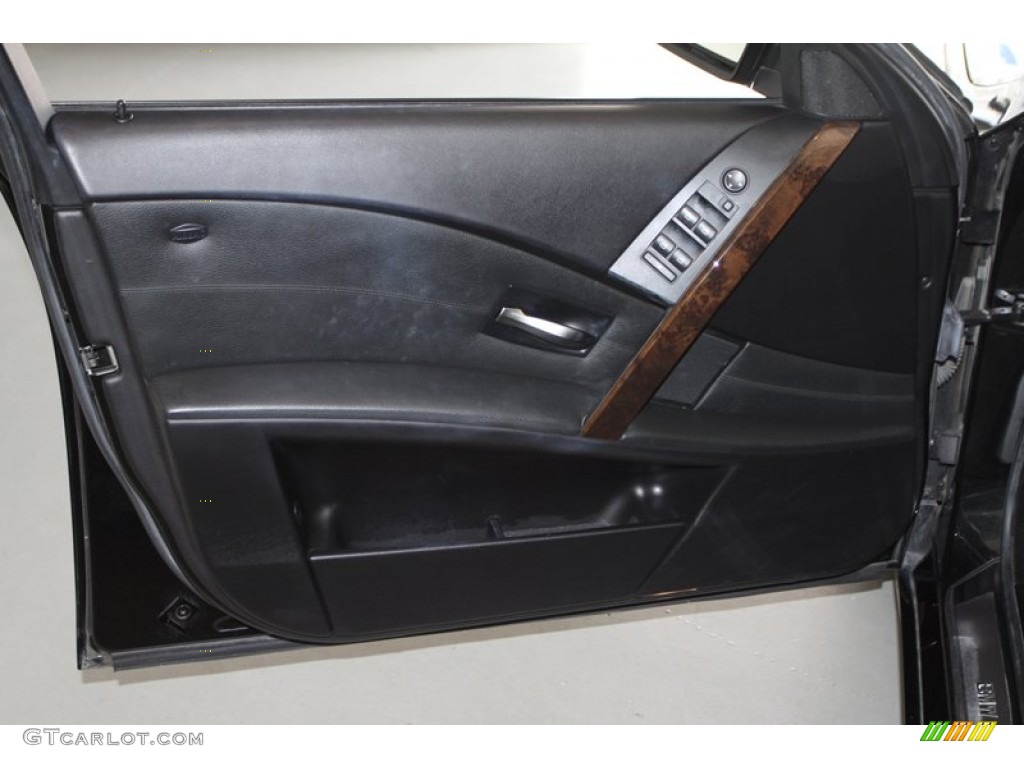 2005 BMW 5 Series 545i Sedan Black Door Panel Photo #77385762